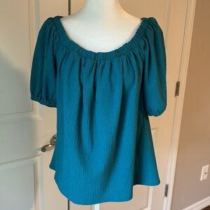 Anthropologie top.  Size XS.  Scoopneck, puff sleeves.